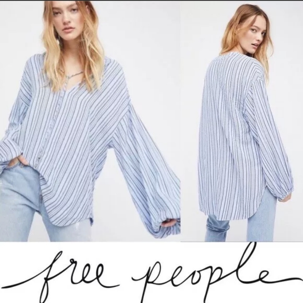 Free People Rhythm Of The Night Striped Tunic Top